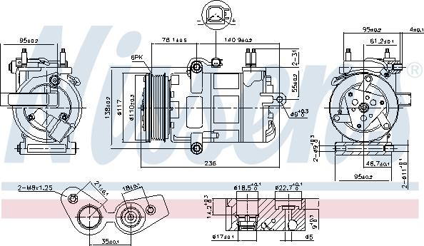 Nissens 890217 - Kompressori, ilmastointilaite inparts.fi