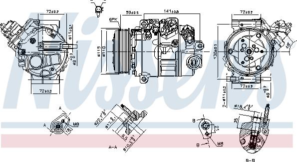 Nissens 890795 - Kompressori, ilmastointilaite inparts.fi