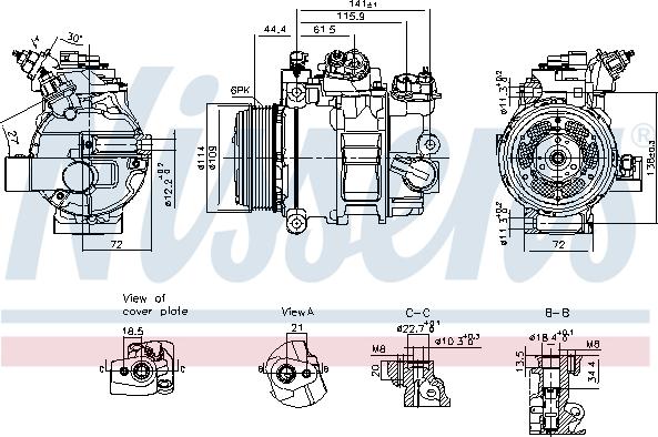 Nissens 890793 - Kompressori, ilmastointilaite inparts.fi