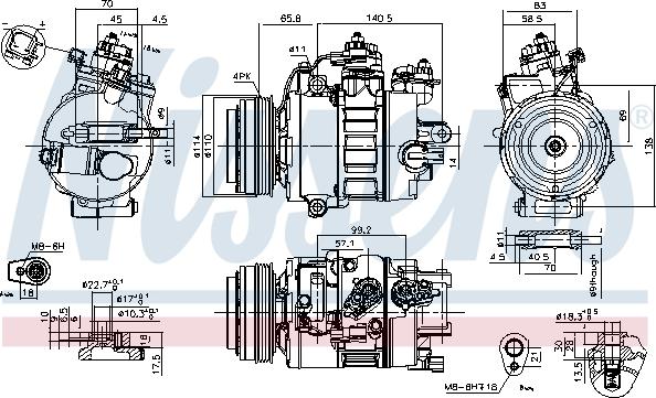 Nissens 890792 - Kompressori, ilmastointilaite inparts.fi