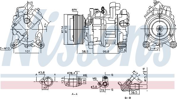 Nissens 890746 - Kompressori, ilmastointilaite inparts.fi