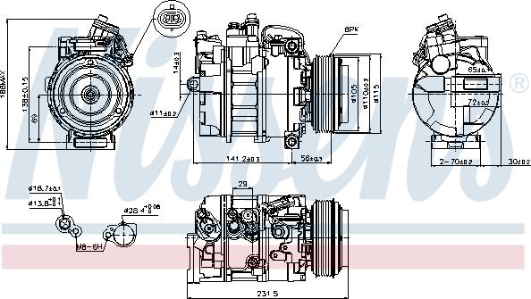 Nissens 89075 - Kompressori, ilmastointilaite inparts.fi