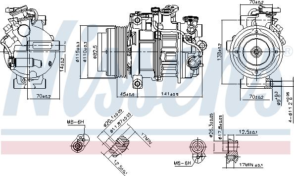 Nissens 890717 - Kompressori, ilmastointilaite inparts.fi