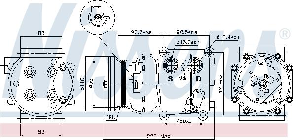 Nissens 89071 - Kompressori, ilmastointilaite inparts.fi