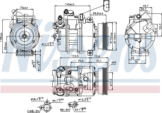 Nissens 89073 - Kompressori, ilmastointilaite inparts.fi