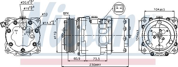 Nissens 89195 - Kompressori, ilmastointilaite inparts.fi