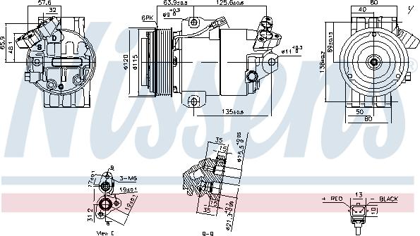 Nissens 891012 - Kompressori, ilmastointilaite inparts.fi