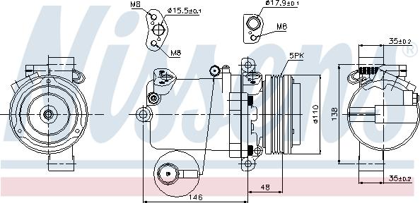 Nissens 89133 - Kompressori, ilmastointilaite inparts.fi