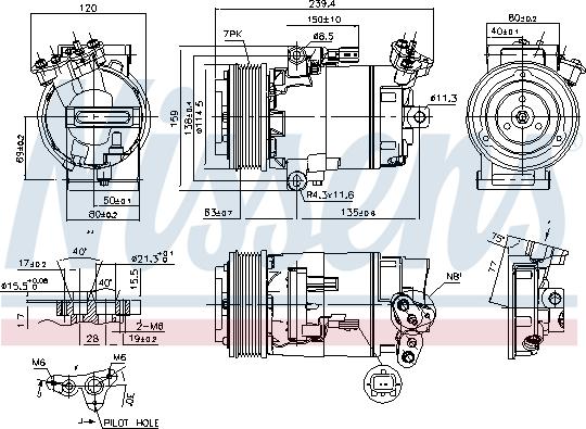 Nissens 89346 - Kompressori, ilmastointilaite inparts.fi