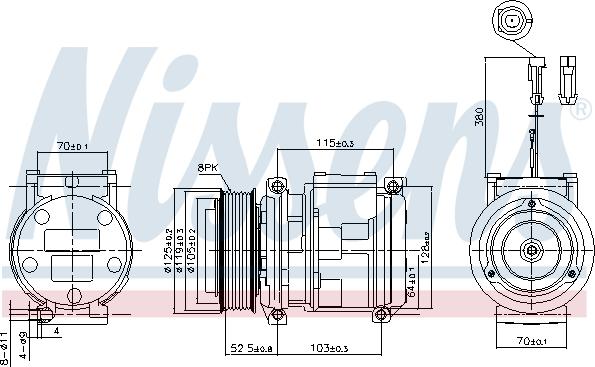 Nissens 89355 - Kompressori, ilmastointilaite inparts.fi