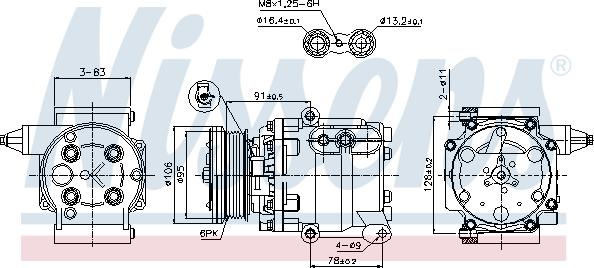 Nissens 89358 - Kompressori, ilmastointilaite inparts.fi