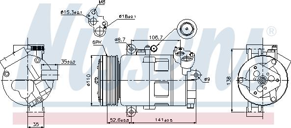 Nissens 89307 - Kompressori, ilmastointilaite inparts.fi