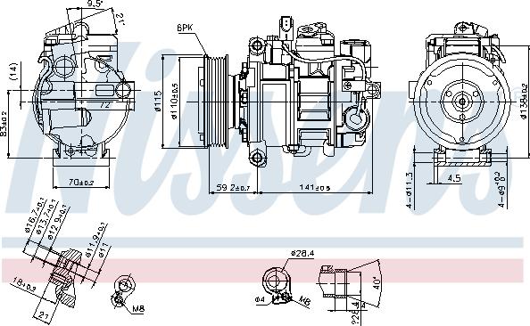 Nissens 89384 - Kompressori, ilmastointilaite inparts.fi