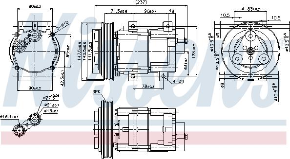 Nissens 89251 - Kompressori, ilmastointilaite inparts.fi