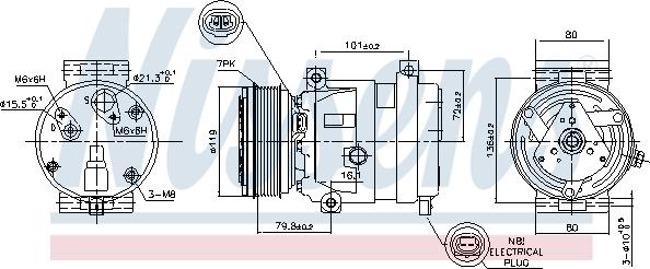 Nissens 89267 - Kompressori, ilmastointilaite inparts.fi