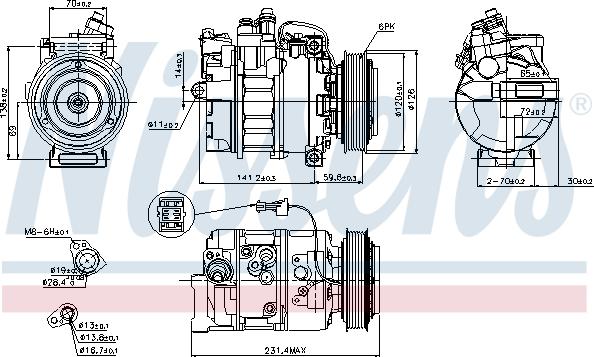 Nissens 89208 - Kompressori, ilmastointilaite inparts.fi