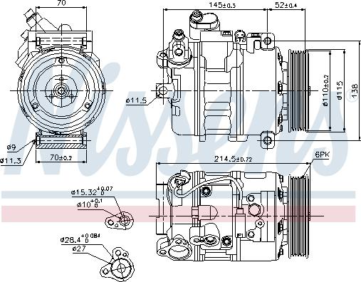 Nissens 89214 - Kompressori, ilmastointilaite inparts.fi