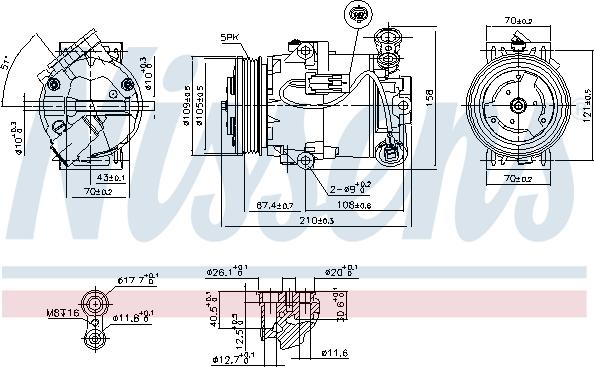 Nissens 89215 - Kompressori, ilmastointilaite inparts.fi