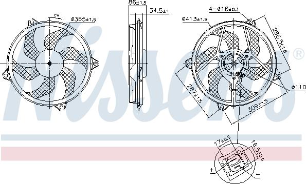 Nissens 850093 - Tuuletin, moottorin jäähdytys inparts.fi