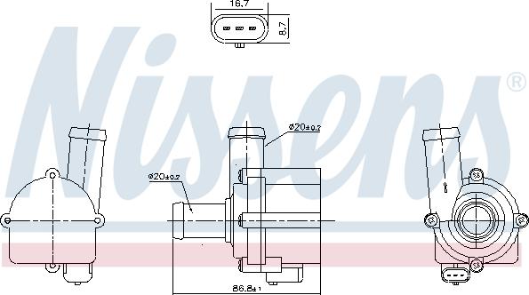 Nissens 832121 - Vesipumppu inparts.fi