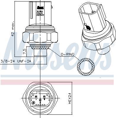 Nissens 301009 - Painekytkin, ilmastointilaite inparts.fi