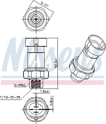 Nissens 301085 - Painekytkin, ilmastointilaite inparts.fi