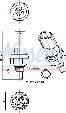 Nissens 301080 - Painekytkin, ilmastointilaite inparts.fi