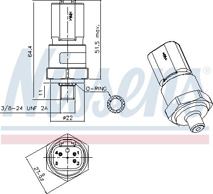 Nissens 301029 - Painekytkin, ilmastointilaite inparts.fi