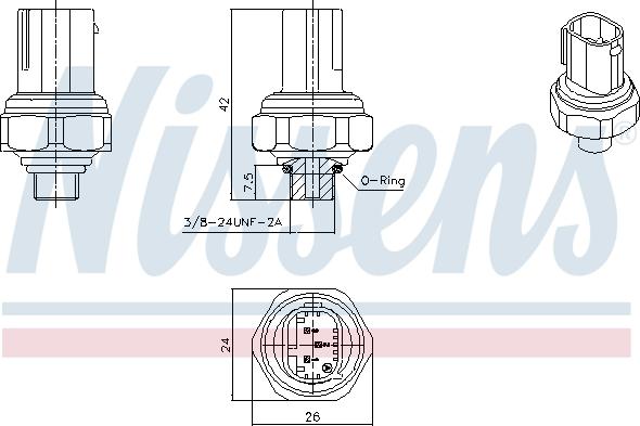 Nissens 301070 - Painekytkin, ilmastointilaite inparts.fi