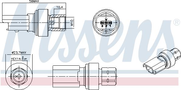 Nissens 301136 - Painekytkin, ilmastointilaite inparts.fi