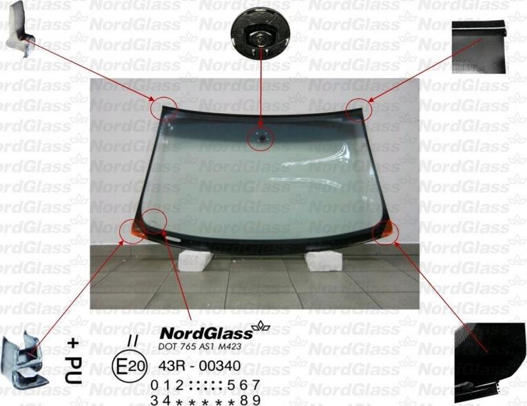 NordGlass 4043186 - Tuulilasi inparts.fi