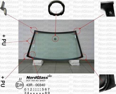 NordGlass 4043250 - Tuulilasi inparts.fi