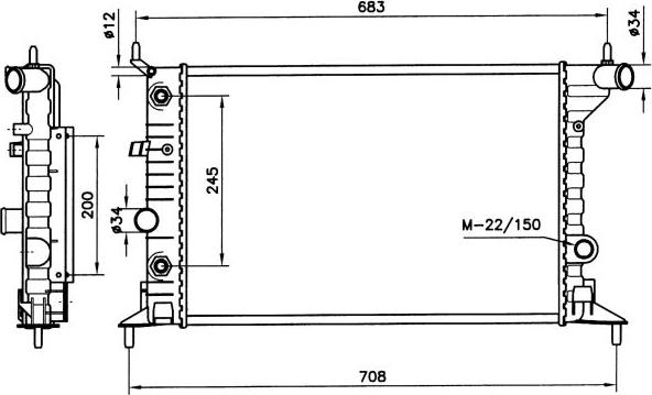 NRF 519516 - Jäähdytin,moottorin jäähdytys inparts.fi