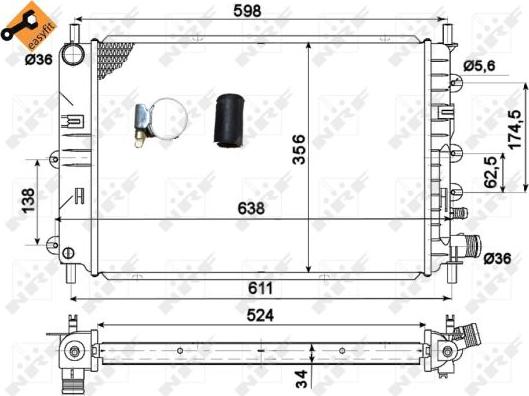 NRF 514436 - Jäähdytin,moottorin jäähdytys inparts.fi