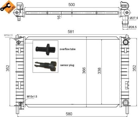 NRF 58276 - Jäähdytin,moottorin jäähdytys inparts.fi