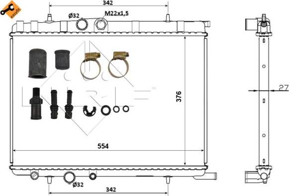 NRF 53424 - Jäähdytin,moottorin jäähdytys inparts.fi