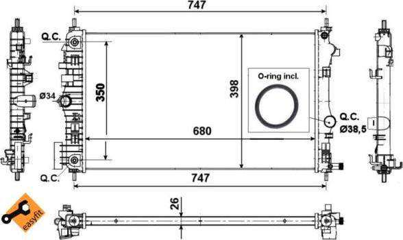 NRF 53777 - Jäähdytin,moottorin jäähdytys inparts.fi