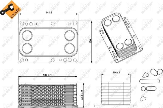 NRF 31339 - Moottoriöljyn jäähdytin inparts.fi