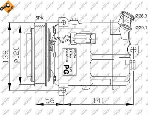 NRF 32117G - Kompressori, ilmastointilaite inparts.fi