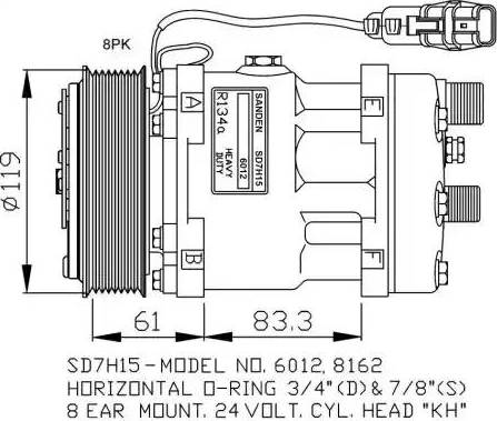 NRF 32707G - Kompressori, ilmastointilaite inparts.fi