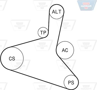 Optibelt 6 DPK 1195KT1 - Moniurahihnasarja inparts.fi