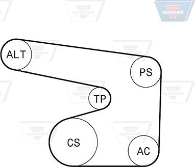 Optibelt 6 PK 1900KT1 - Moniurahihnasarja inparts.fi