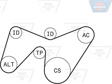 Optibelt 6 PK 1642KT1 - Moniurahihnasarja inparts.fi