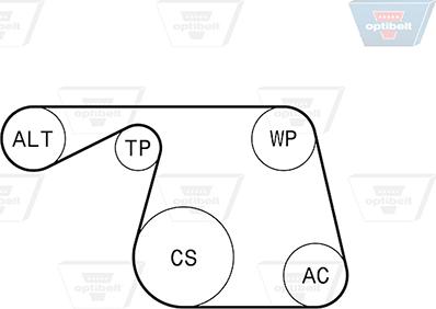 Optibelt 6 PK 1310KT1 - Moniurahihnasarja inparts.fi