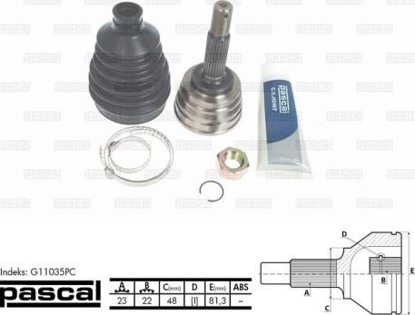 Pascal G11035PC - Nivelsarja, vetoakseli inparts.fi