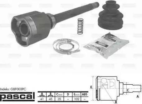 Pascal G8F003PC - Nivelsarja, vetoakseli inparts.fi