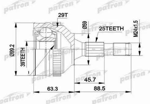 Patron PCV1281A - Nivelsarja, vetoakseli inparts.fi