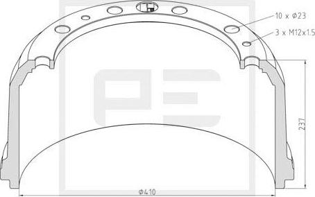 PE Automotive 016.491-00A - Jarrurumpu inparts.fi