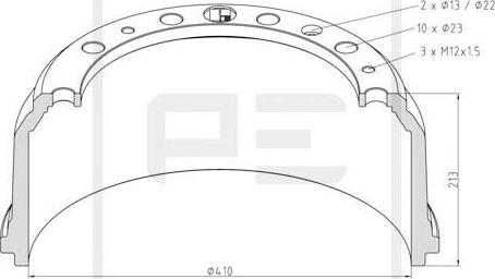 PE Automotive 016.404-00A - Jarrurumpu inparts.fi