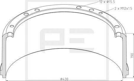 PE Automotive 016.406-00A - Jarrurumpu inparts.fi